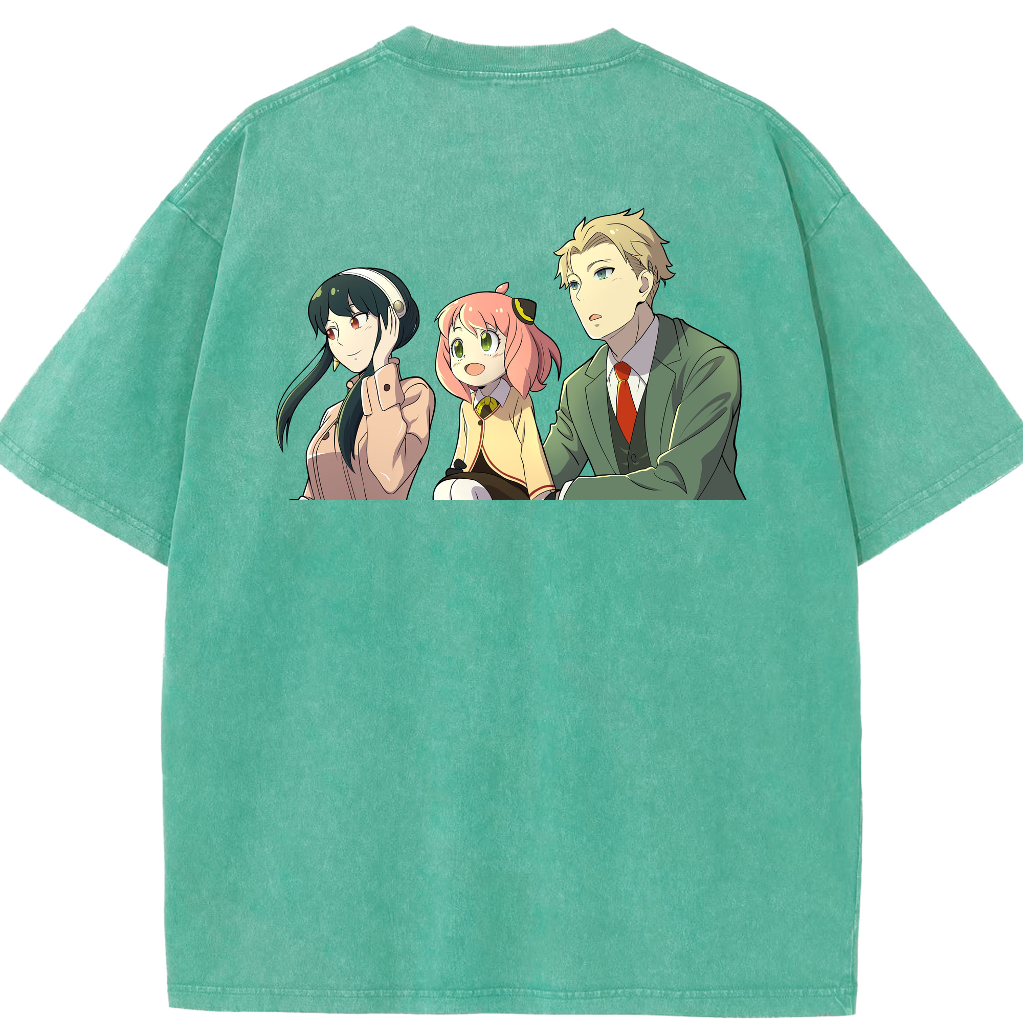 （画像用） SPY×FAMILY间谍家家酒 綿100% ヴィンテージ風 半袖Tシャツ（背面プリント）